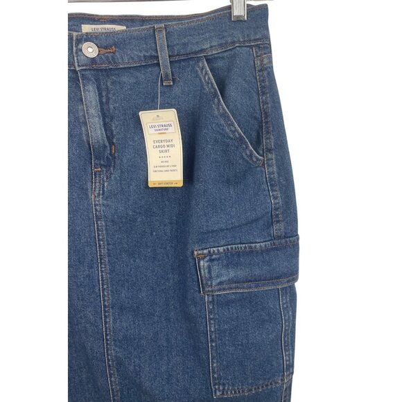 Levi Strauss Signature Denim Maxi Skirt Women’s 6 W28 Mid Rise Comfort Stretch - Picture 4 of 12
